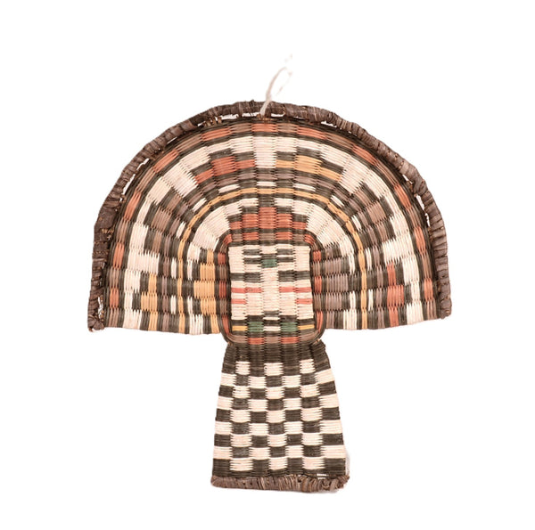 Hopi Pueblo Wicker Basketry Shakalo Kachina Figure Wall Decor