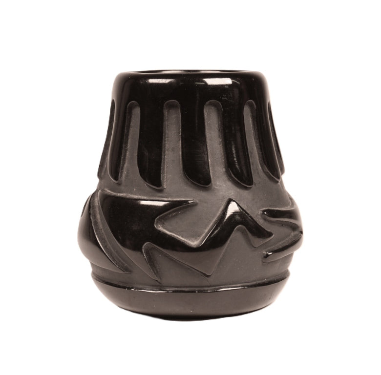 Jemez Pueblo Commercial Made Blackware Pottery Vase By CG