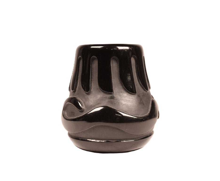 Jemez Pueblo Commercial Made Blackware Pottery Vase By CG