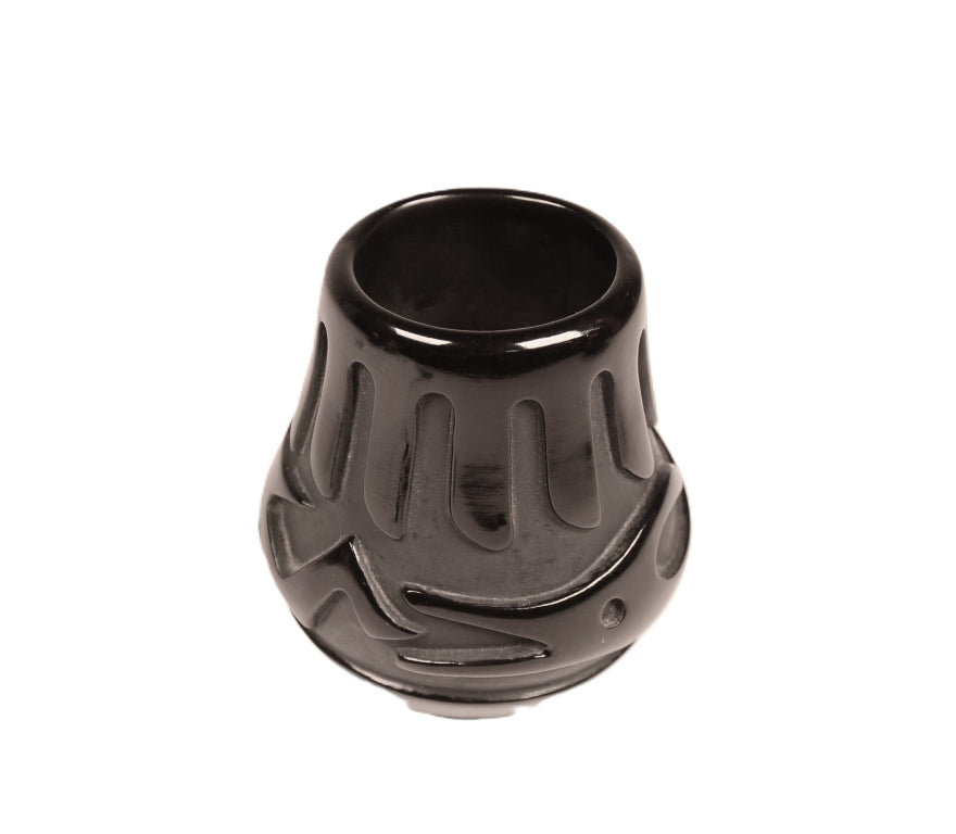Jemez Pueblo Commercial Made Blackware Pottery Vase By CG