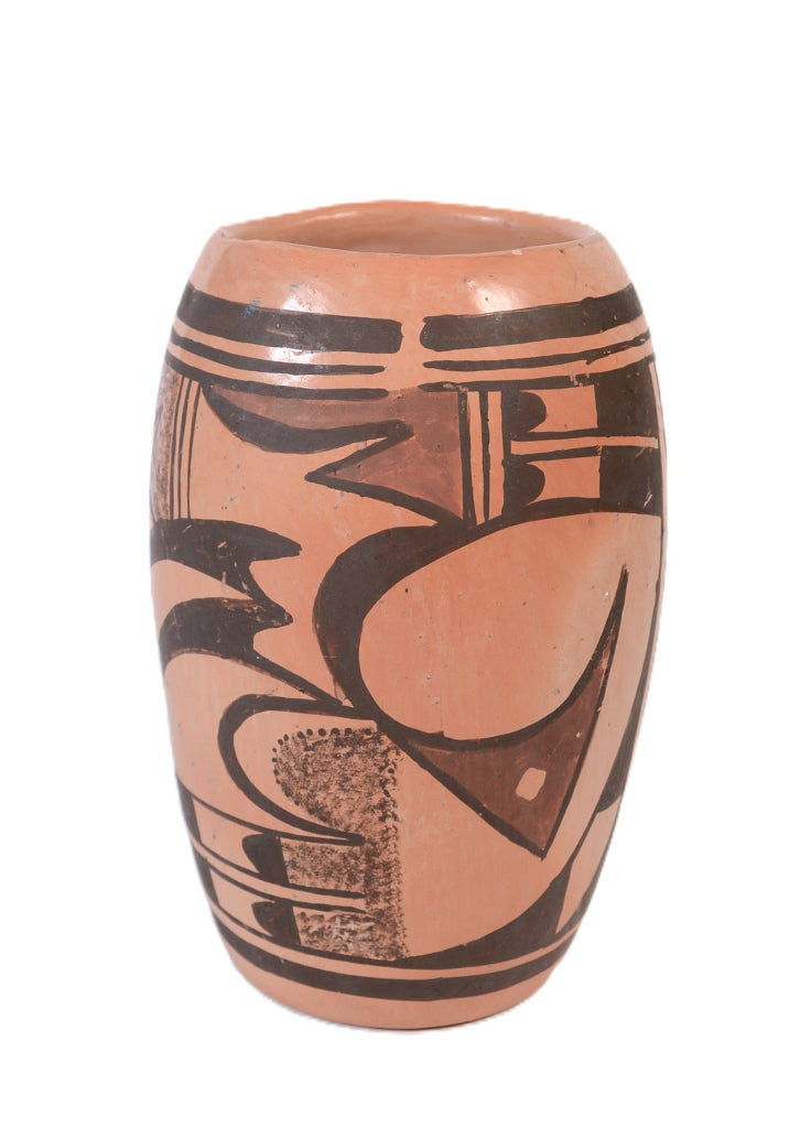 Hopi Pueblo Polychrome Cylinder Pottery By Eva Yellowbird