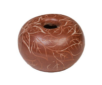 Santa Clara Pueblo Mini Red Etched Pot Signed by Christine Nieto