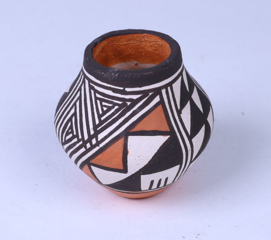 Miniature Acoma Pueblo Pot by Joyce Leno