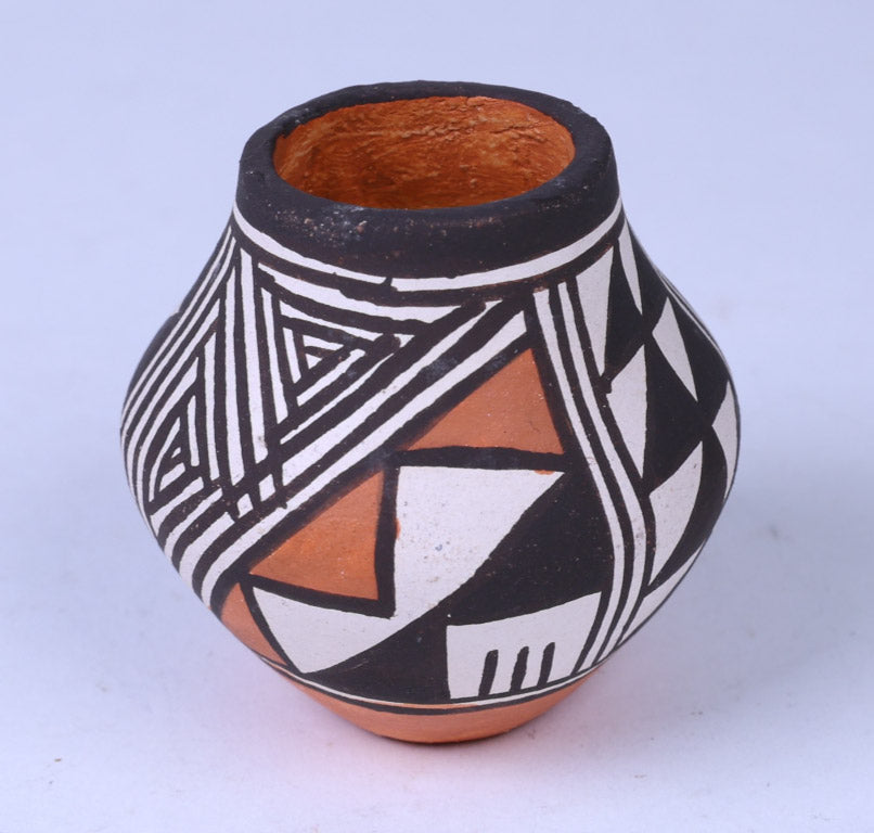 Miniature Acoma Pueblo Pot by Joyce Leno