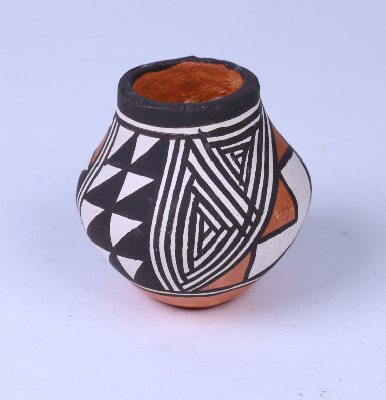 Miniature Acoma Pueblo Pot by Joyce Leno