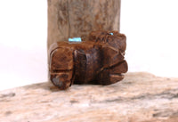 Zuni Fetish Wood Ram By S. Mattio with Turquoise