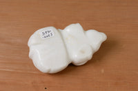 Zuni Fetish Mouse, White Marble with Turquoise by Robert Cellicion