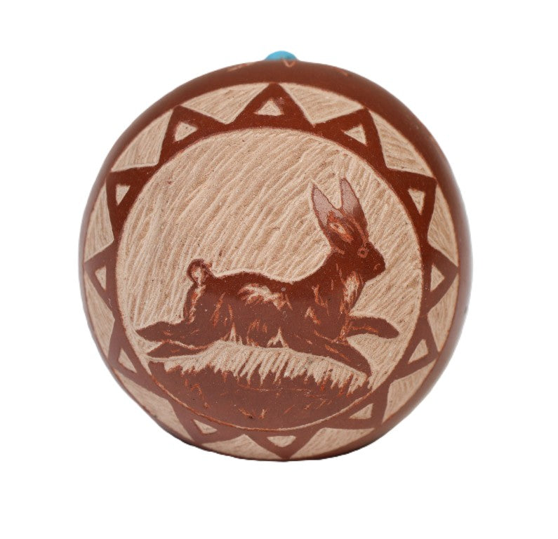 Miniature Sioux Redware Pottery - Rabbit by Red Starr