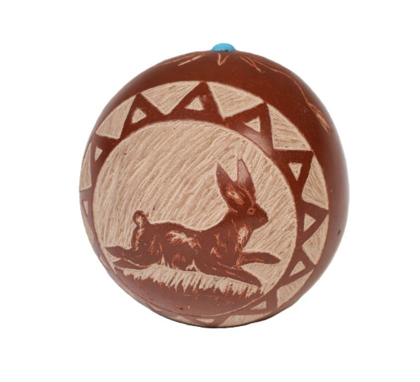 Miniature Sioux Redware Pottery - Rabbit by Red Starr