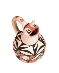 Acoma Pueblo Effigy Face Pottery Pitcher By R.M.