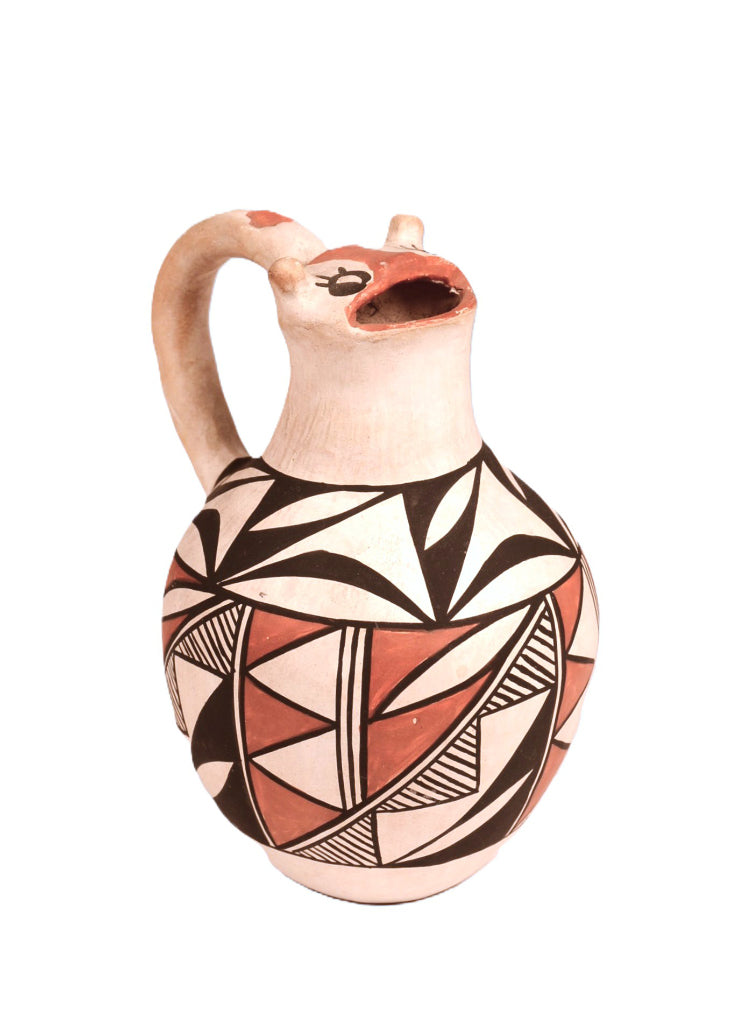 Acoma Pueblo Effigy Face Pottery Pitcher By R.M.