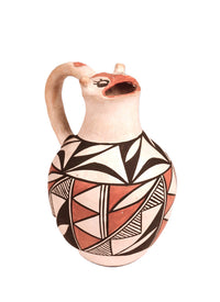 Acoma Pueblo Effigy Face Pottery Pitcher By R.M.