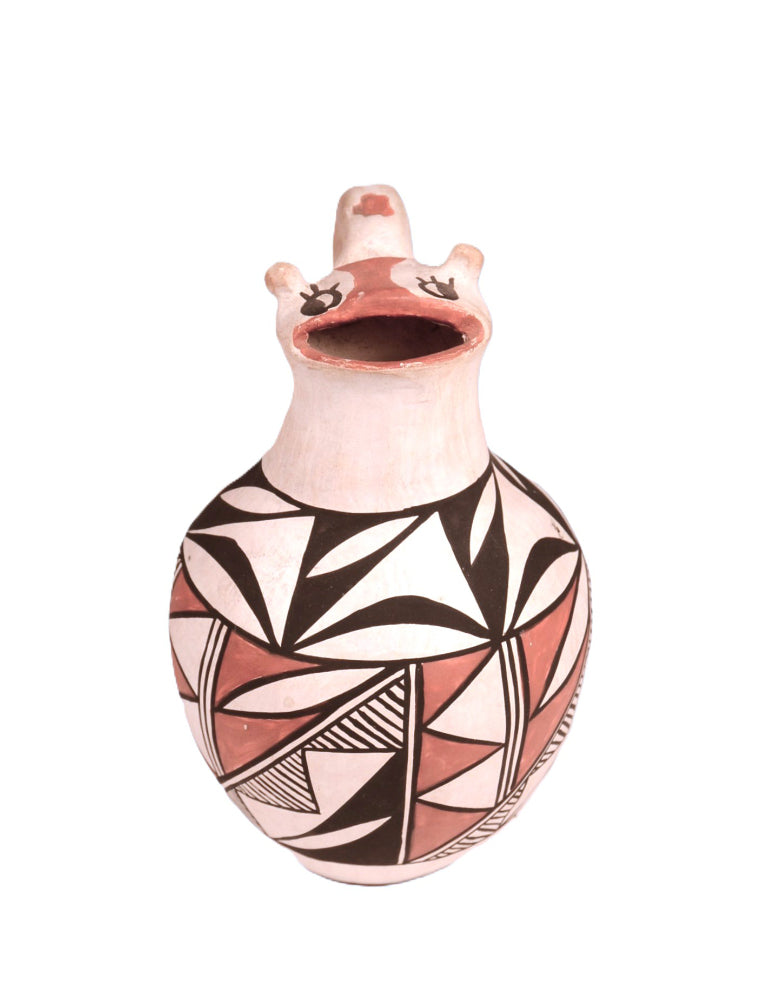 Acoma Pueblo Effigy Face Pottery Pitcher By R.M.
