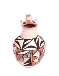 Acoma Pueblo Effigy Face Pottery Pitcher By R.M.