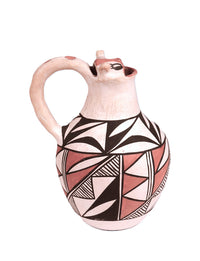 Acoma Pueblo Effigy Face Pottery Pitcher By R.M.