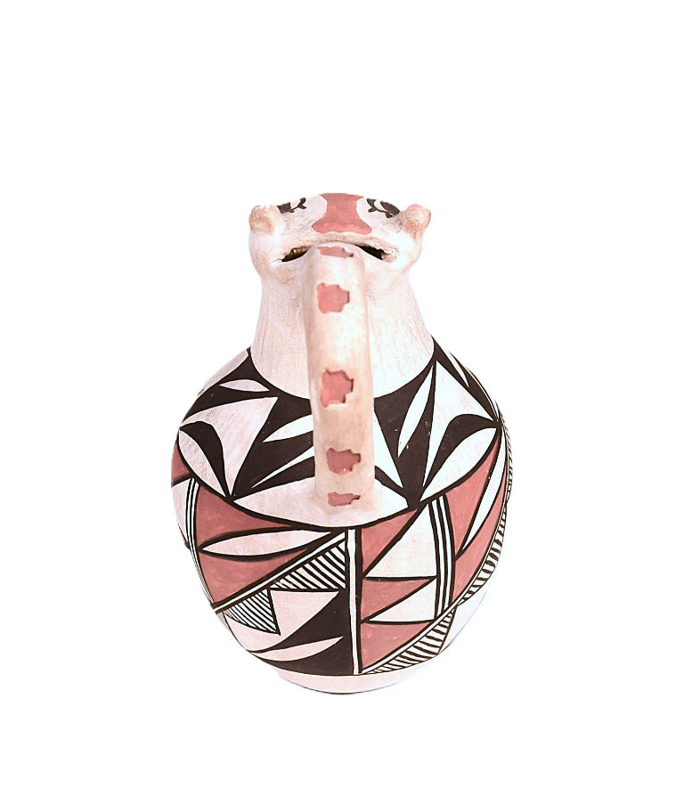 Acoma Pueblo Effigy Face Pottery Pitcher By R.M.