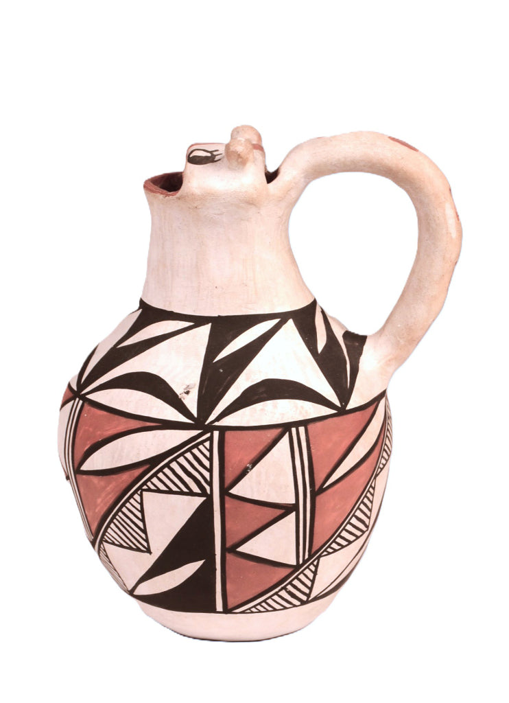 Acoma Pueblo Effigy Face Pottery Pitcher By R.M.