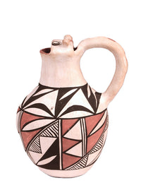 Acoma Pueblo Effigy Face Pottery Pitcher By R.M.