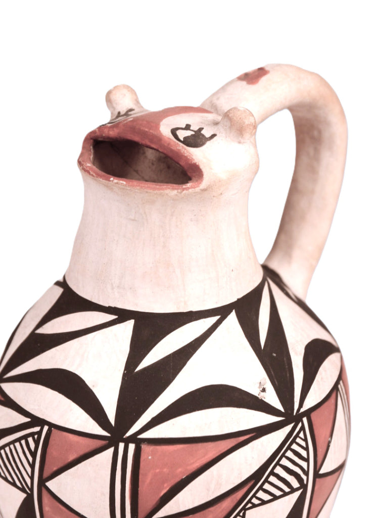 Acoma Pueblo Effigy Face Pottery Pitcher By R.M.