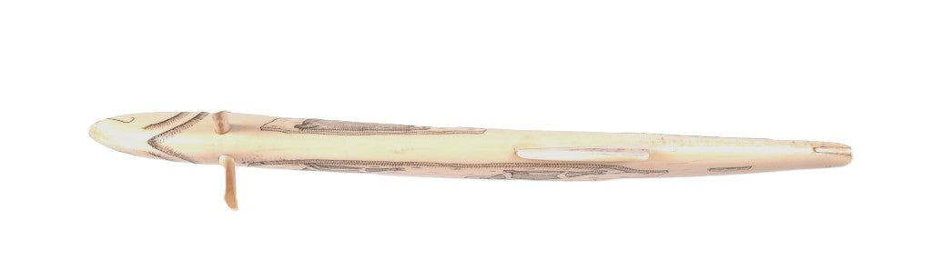 Eskimo/Inuit Scrimshaw Ivory Cribbage Board