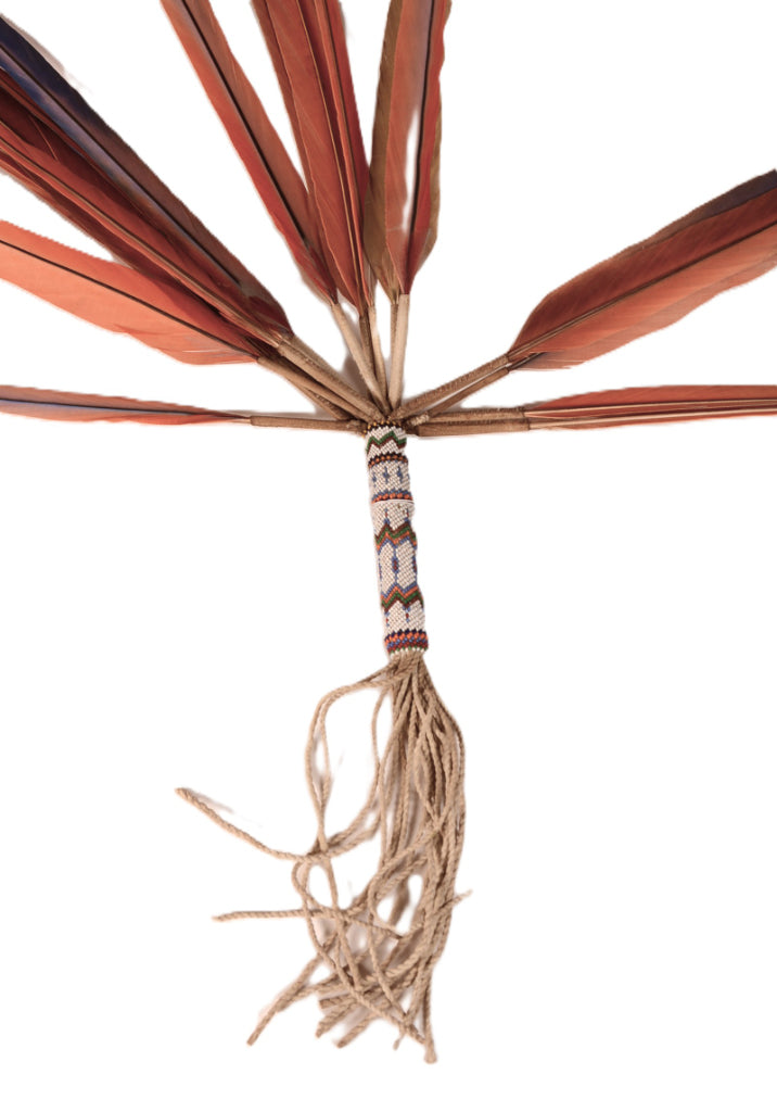 Plains Peyote Feather and Beaded Dance Wand