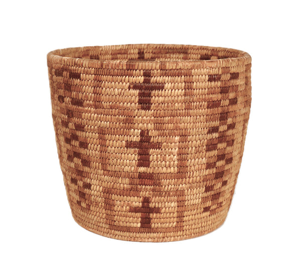 Papago Basket with Coyote Tracks and Crosses