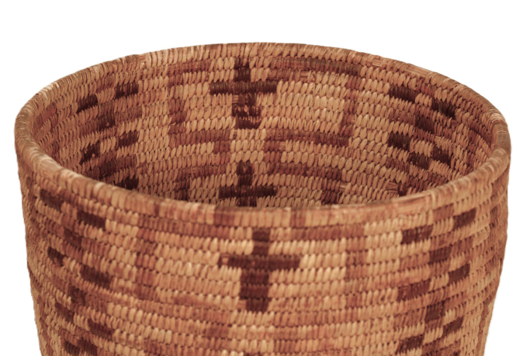 Papago Basket with Coyote Tracks and Crosses