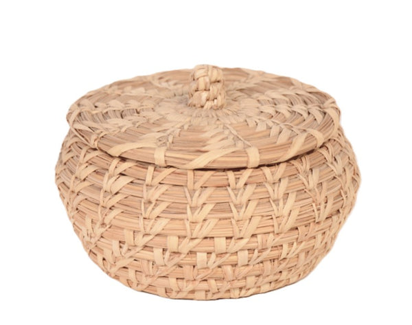 Papago with Lidded Basket Split Stitch with Nob