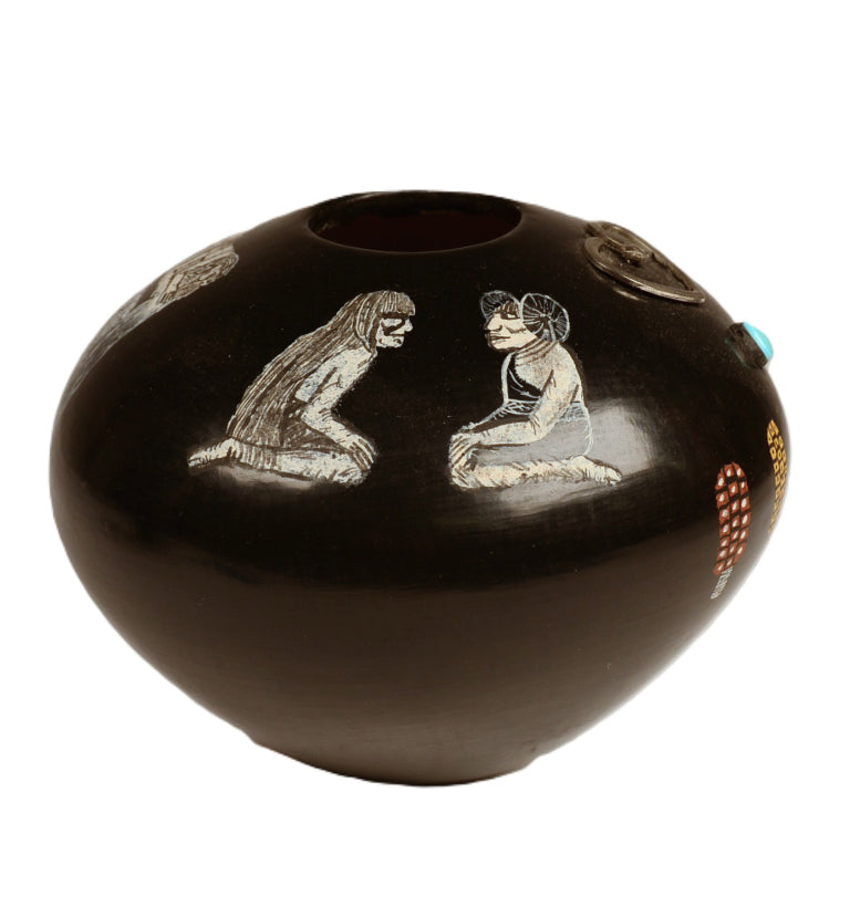 Hopi Pueblo Blackware Love Hope Pottery By Lawrence Namoki