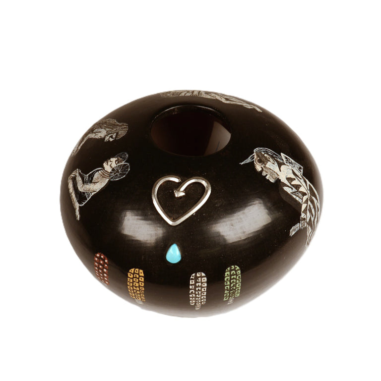Hopi Pueblo Blackware Love Hope Pottery By Lawrence Namoki