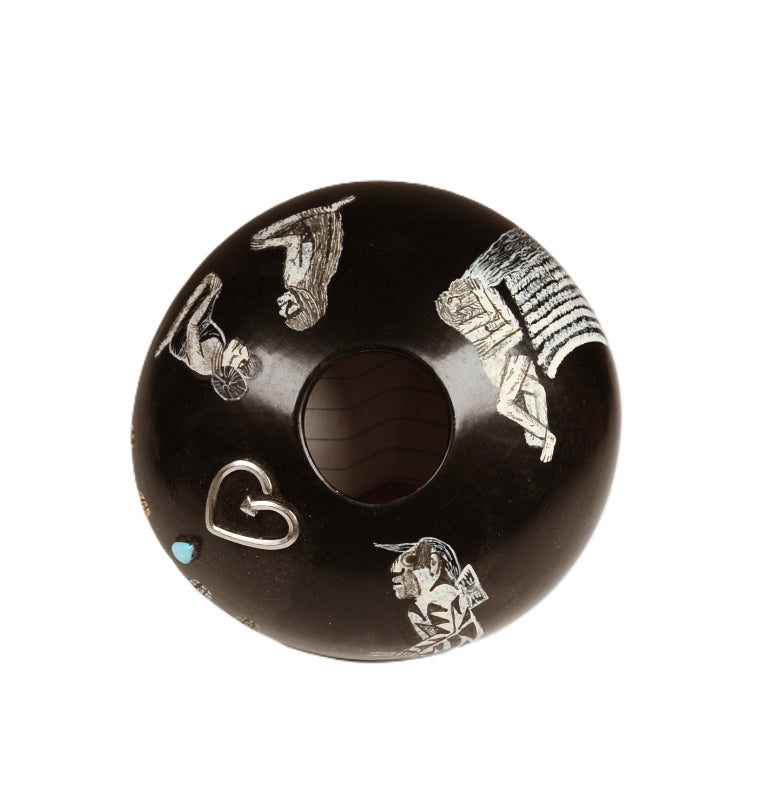 Hopi Pueblo Blackware Love Hope Pottery By Lawrence Namoki