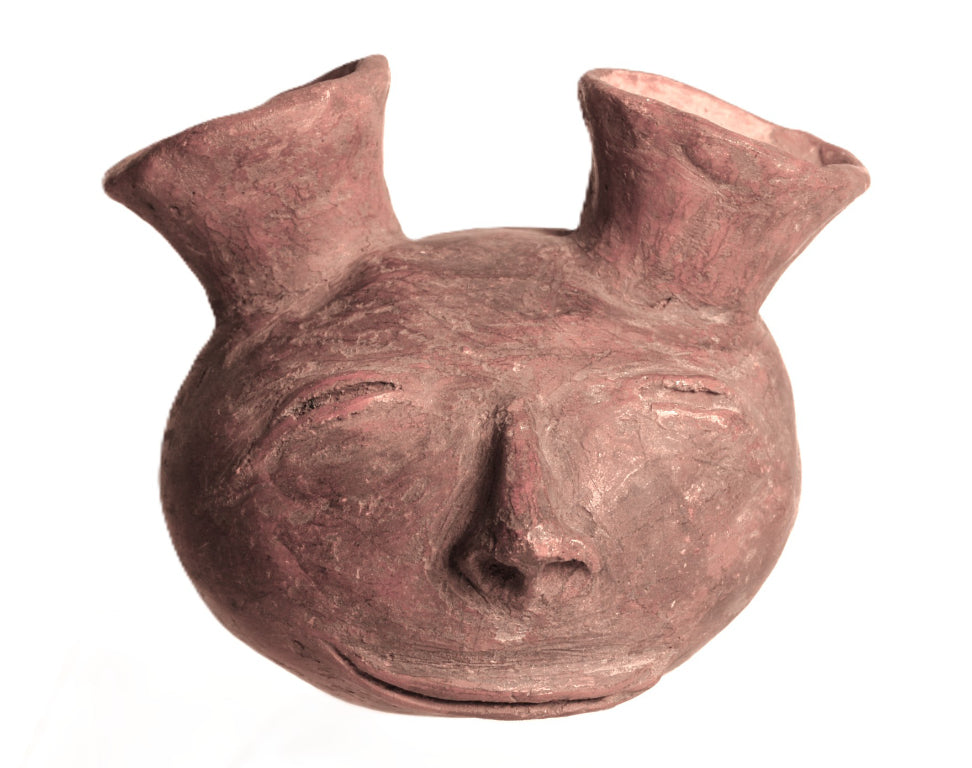 Mound Builder Mississippian Style Head Pottery