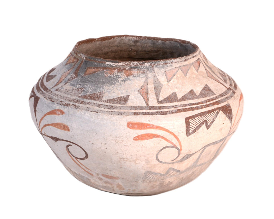 Antique Zuni Pueblo Large Olla Pottery