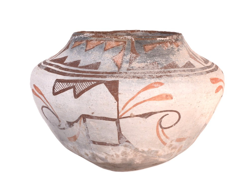 Antique Zuni Pueblo Large Olla Pottery
