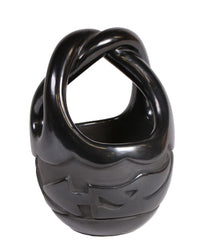 Santa Clara Pueblo Blackware Basket Pot By Madeline Naranjo