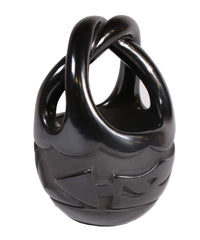 Santa Clara Pueblo Blackware Basket Pot By Madeline Naranjo