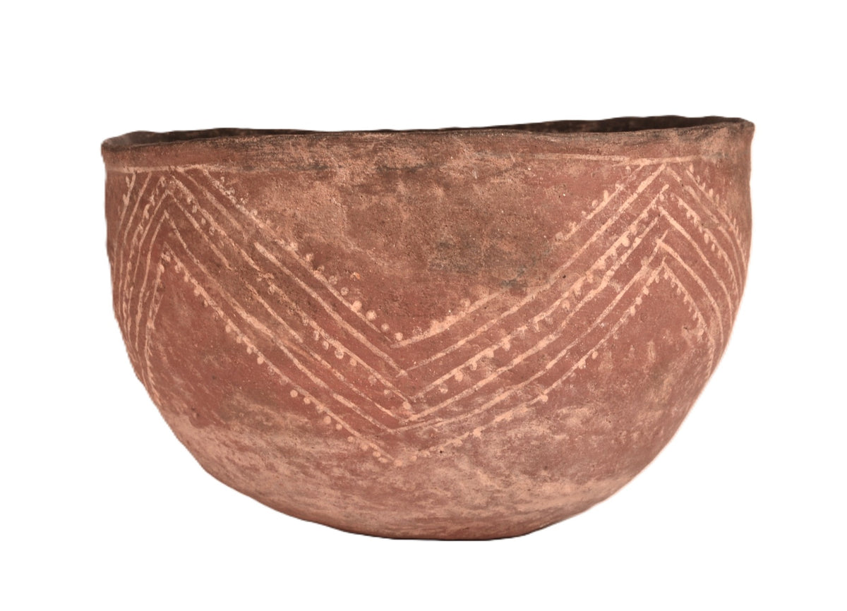 Prehistoric Salado White on Red Smudge Pot Bowl