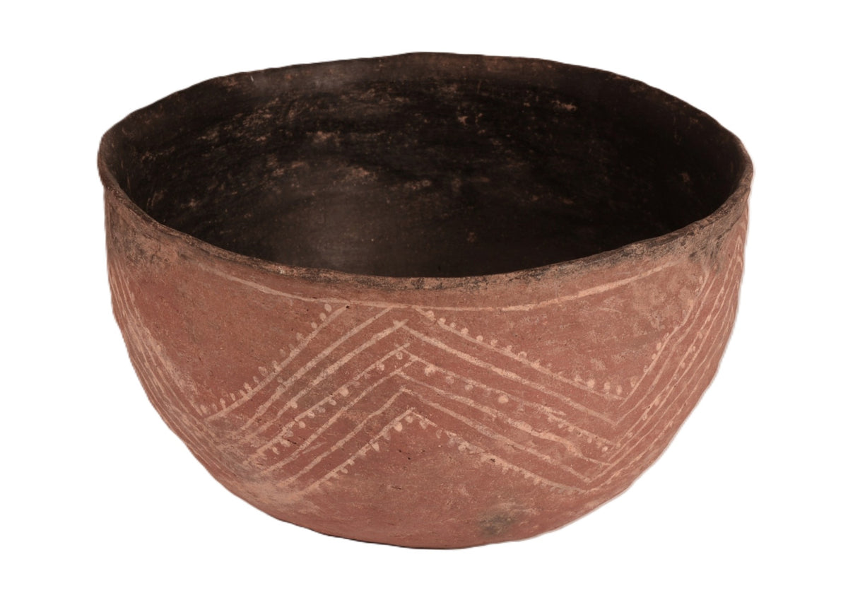 Prehistoric Salado White on Red Smudge Pot Bowl