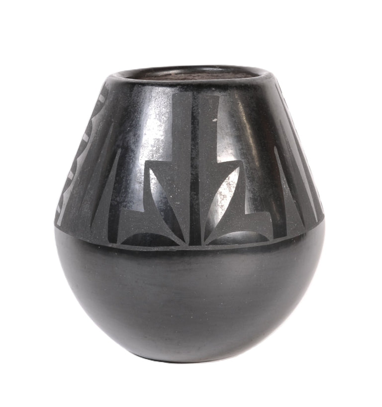 San Ildephonso Pueblo Blackware Jar Pottery