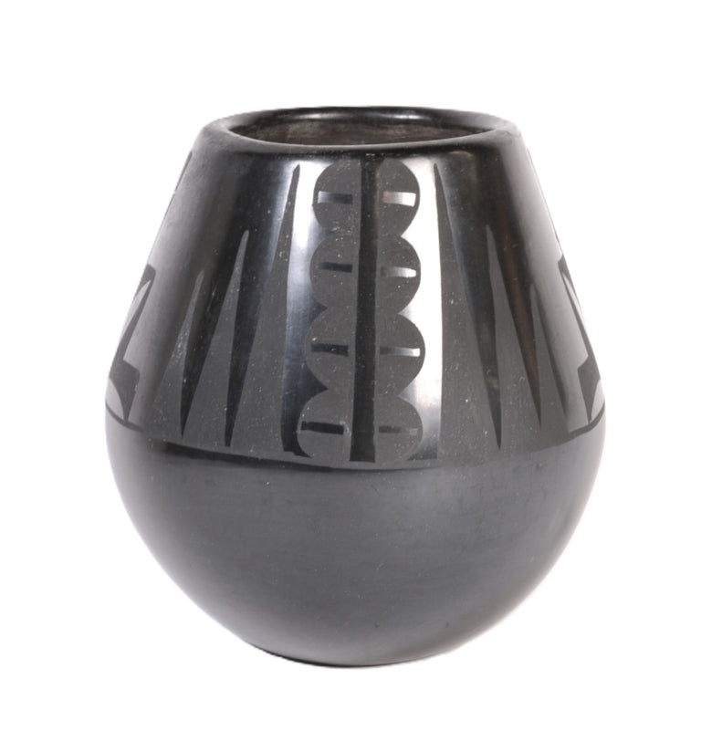 San Ildephonso Pueblo Blackware Jar Pottery