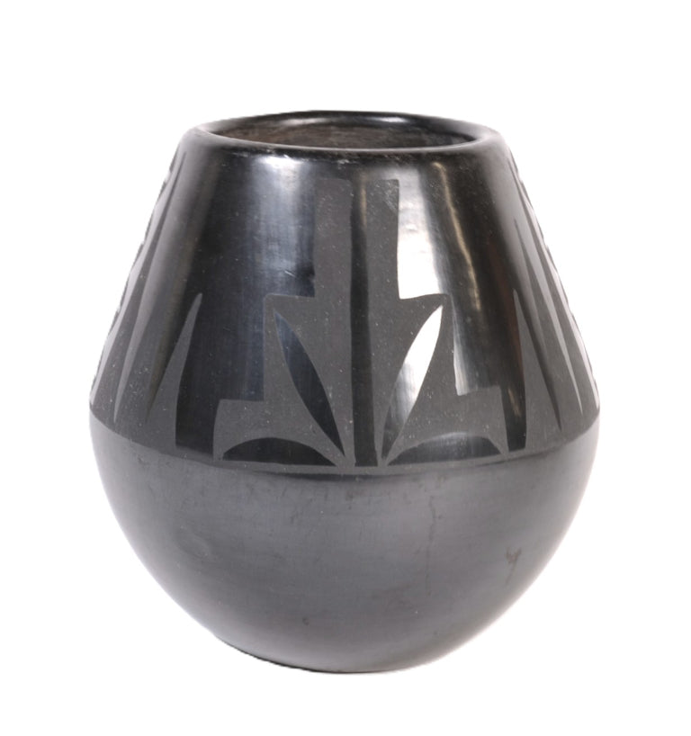 San Ildephonso Pueblo Blackware Jar Pottery