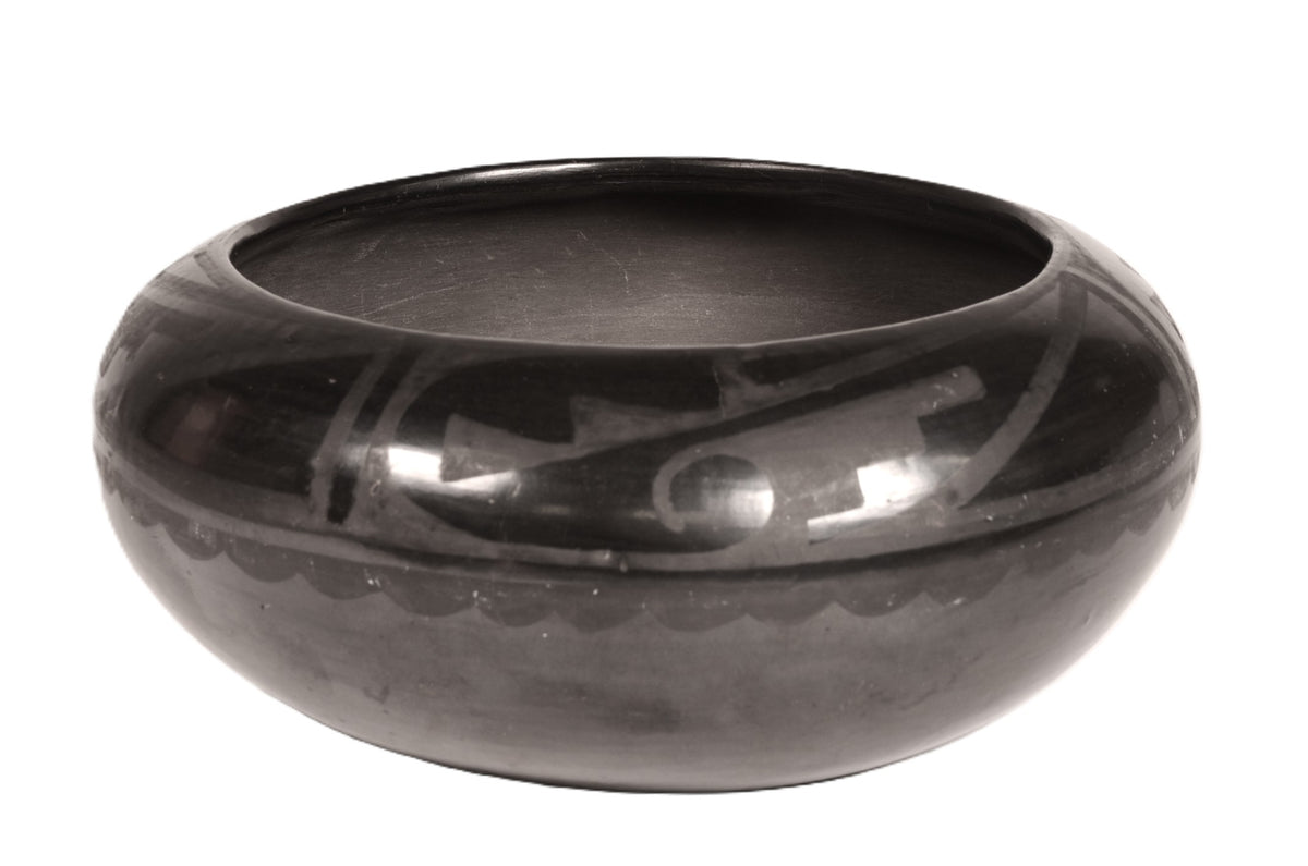 San Ildefonso Pueblo Black on Black Pottery By Juanita Wo-peen Gonzales