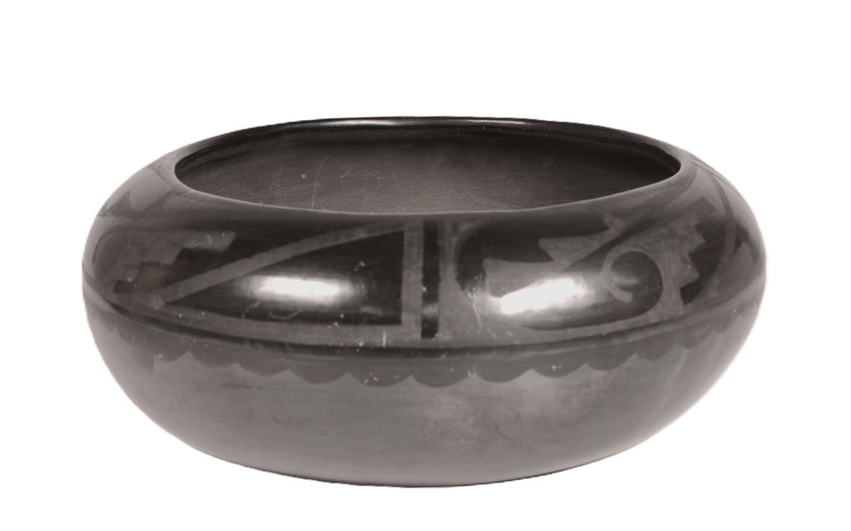 San Ildefonso Pueblo Black on Black Pottery By Juanita Wo-peen Gonzales