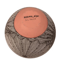 Acoma Pueblo Black on White Pottery Jar By D.L Vallo