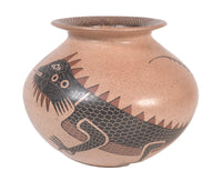 Mata Ortiz Lizard Jar Pottery By Roberto Baniulos
