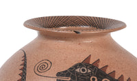 Mata Ortiz Lizard Jar Pottery By Roberto Baniulos