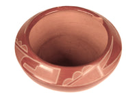 Santa Clara Pueblo Polychrome Redware Painted Bowl By Rose
