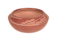 Santa Clara Pueblo Polychrome Redware Painted Bowl By Rose