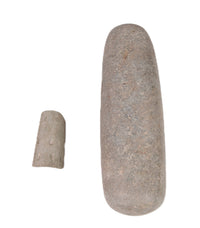 Chumash Pipe Fragment and Large Pestle Set of 2