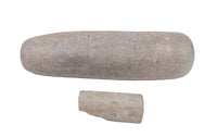 Chumash Pipe Fragment and Large Pestle Set of 2